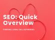 SEO, quick overview, finding long-tail keywords Blog article featured image. Red string on a red background with white text